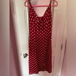 Nasty Gal Red and White Polka Dot Dress